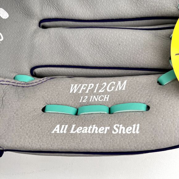 Rawlings Fastpitch Series Youth 12" Softball Glove Gray/Mint, Right WFP12GM-Reg - Picture 9 of 10